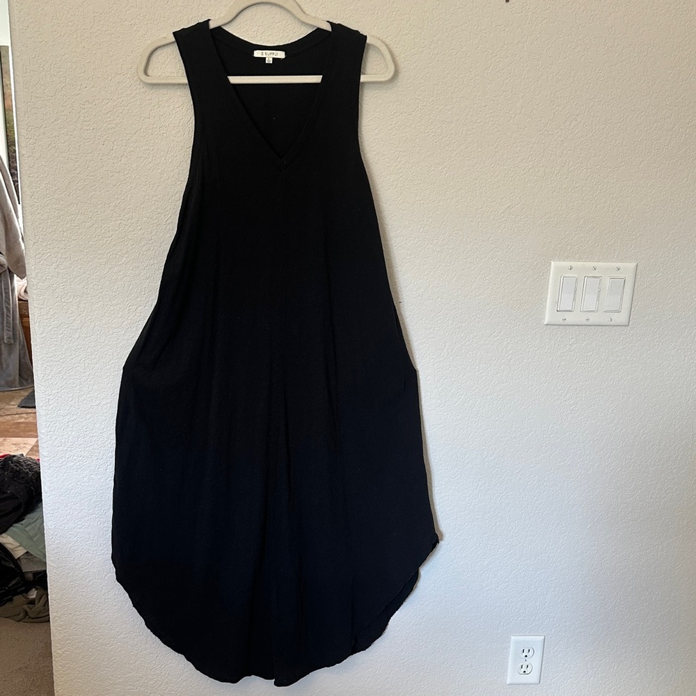 Z Supply Black V-Neck Midi Dress